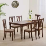 Helios Zoe Rubber Wood 6-Seater Dining Set with Chairs
