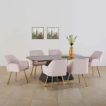 Monarch Glass Top 6-Seater Dining Set with Chairs